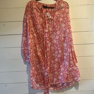NWT Coral Pink beach cover up dress 100% cotton